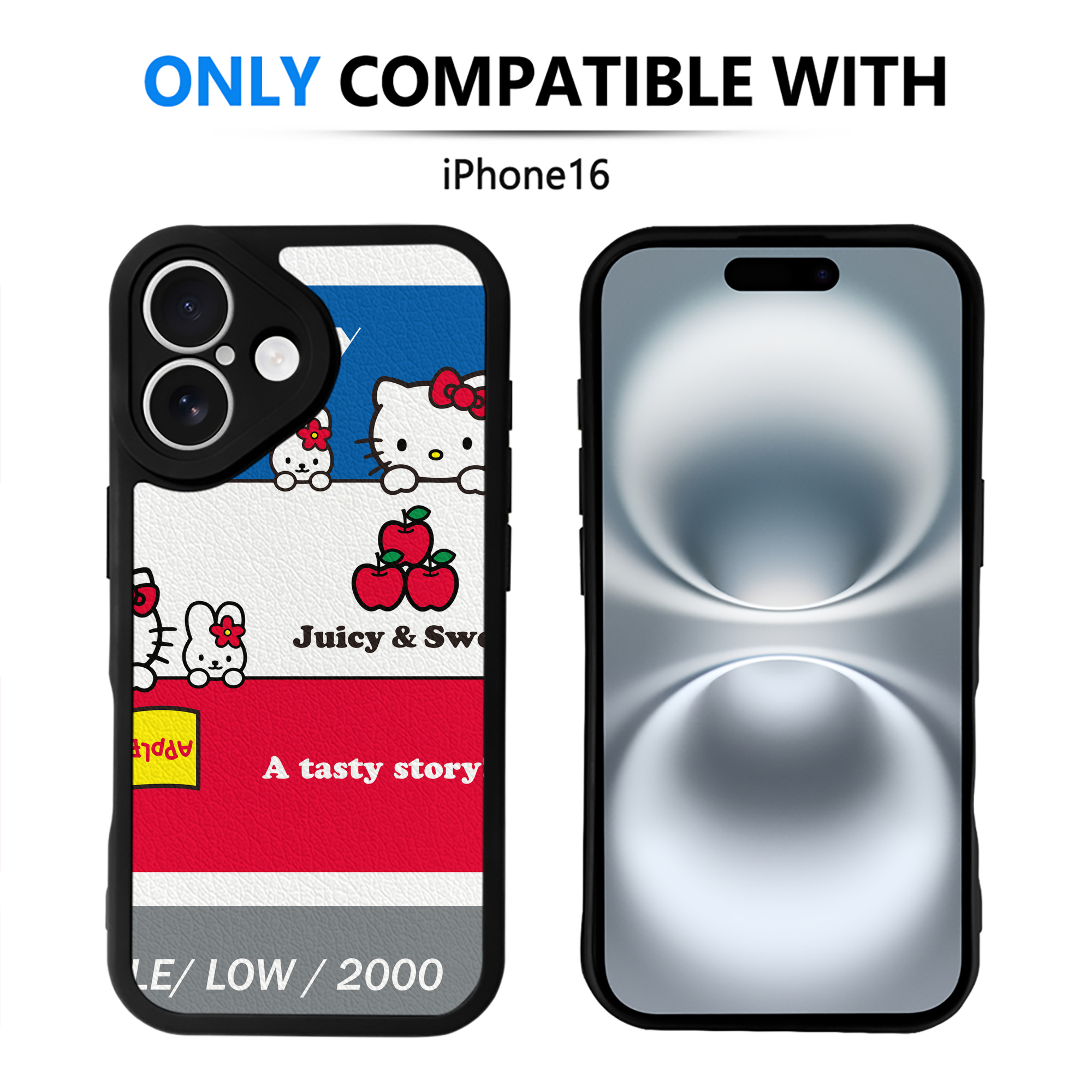（画像用） Hello Kitty ハローキティ 【iPhone 16シリーズ対応】シリコンスマホケース（レザー調） 材質：シリコン